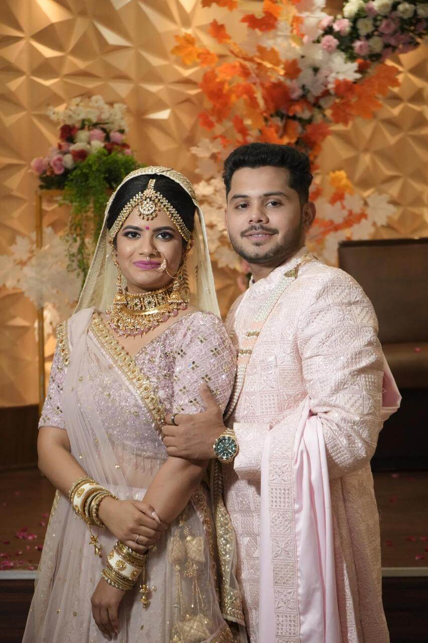 Couple celebrating their wedding day