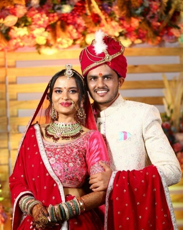 Ishani and Jaydev on their wedding day